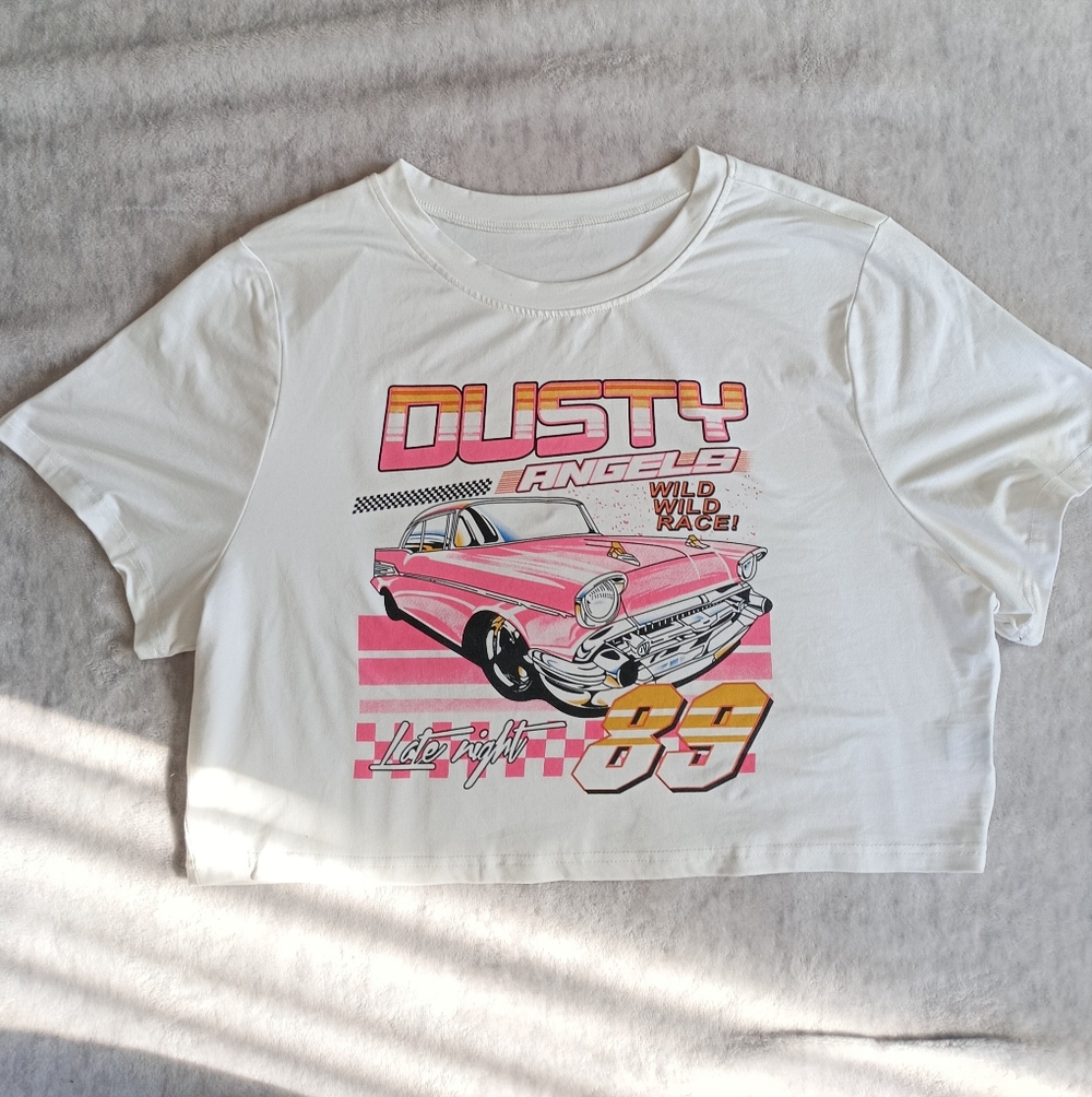 Shein | Size 3X Graphic White Crop Tee
